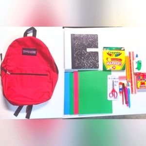 Backpack filled with school supplies